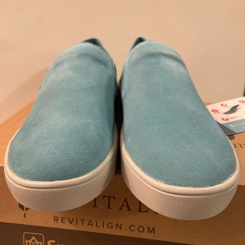 NIB SPENCO ORTHOTIC SAYLOR AQUA LEATHER SLIP-ON EU 39.5B or 8.5M - Picture 6 of 12